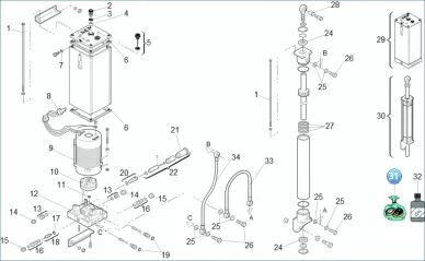 Faac 390831 Jeu de joints pour barrière