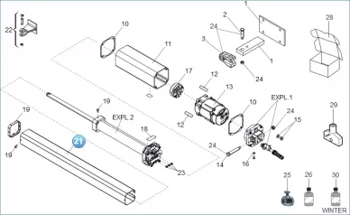 Faac 7272085 Couvercle du piston du cylindre