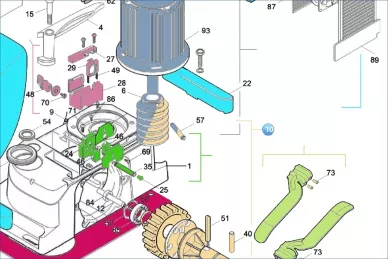 Nice SPAMG173B00A Arbre principal avec vis sans fin