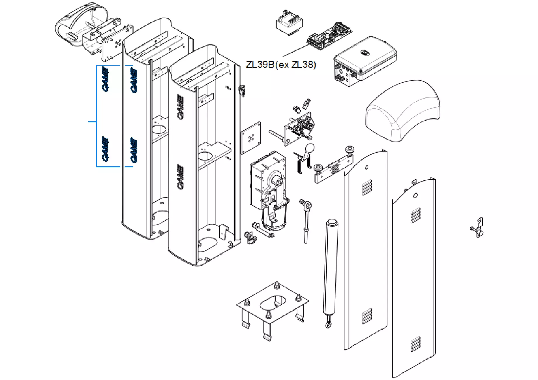 Pièces de rechange, schéma de l'entraînement CAME Came Gard 4 G4040Z G4040IZ v.0