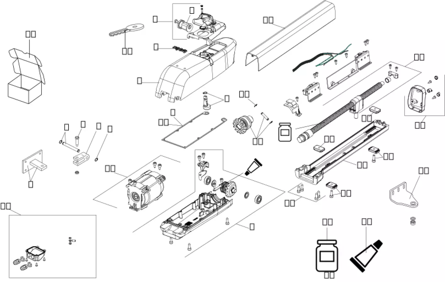 Pièces de rechange, schéma de l'entraînement FAAC Faac 413 LS 115V