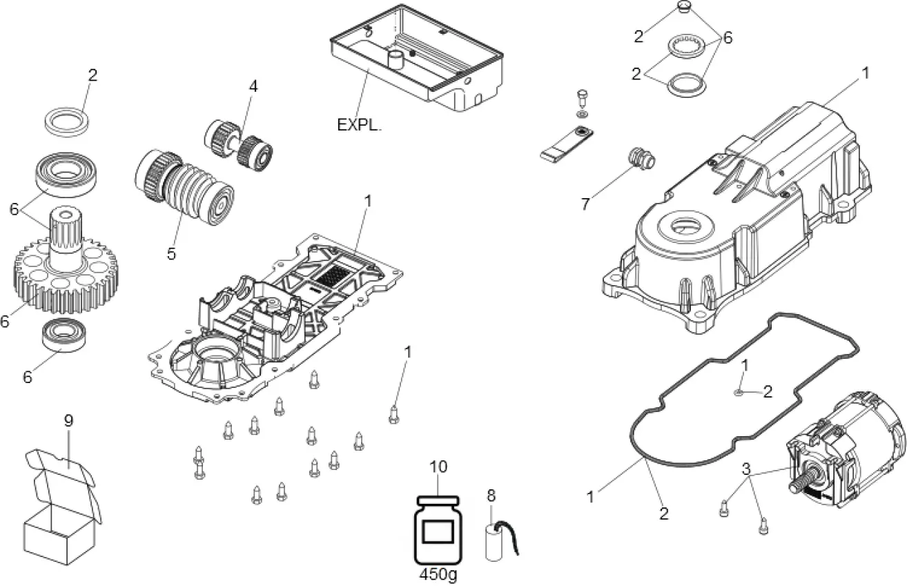 Pièces de rechange, schéma de l'entraînement FAAC Faac 770N 230V