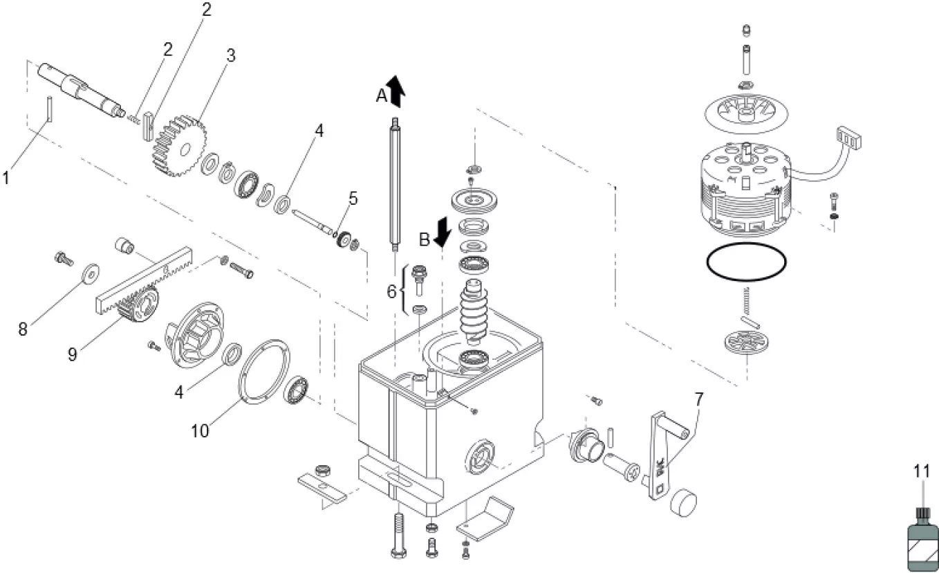 Pièces de rechange, schéma de l'entraînement FAAC Faac 860 EMC - 2