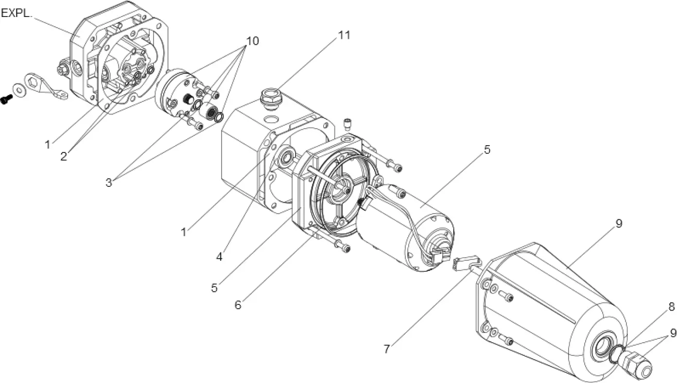 Pièces de rechange, schéma de l'entraînement FAAC Faac S800H CBAC Unité hydraulique