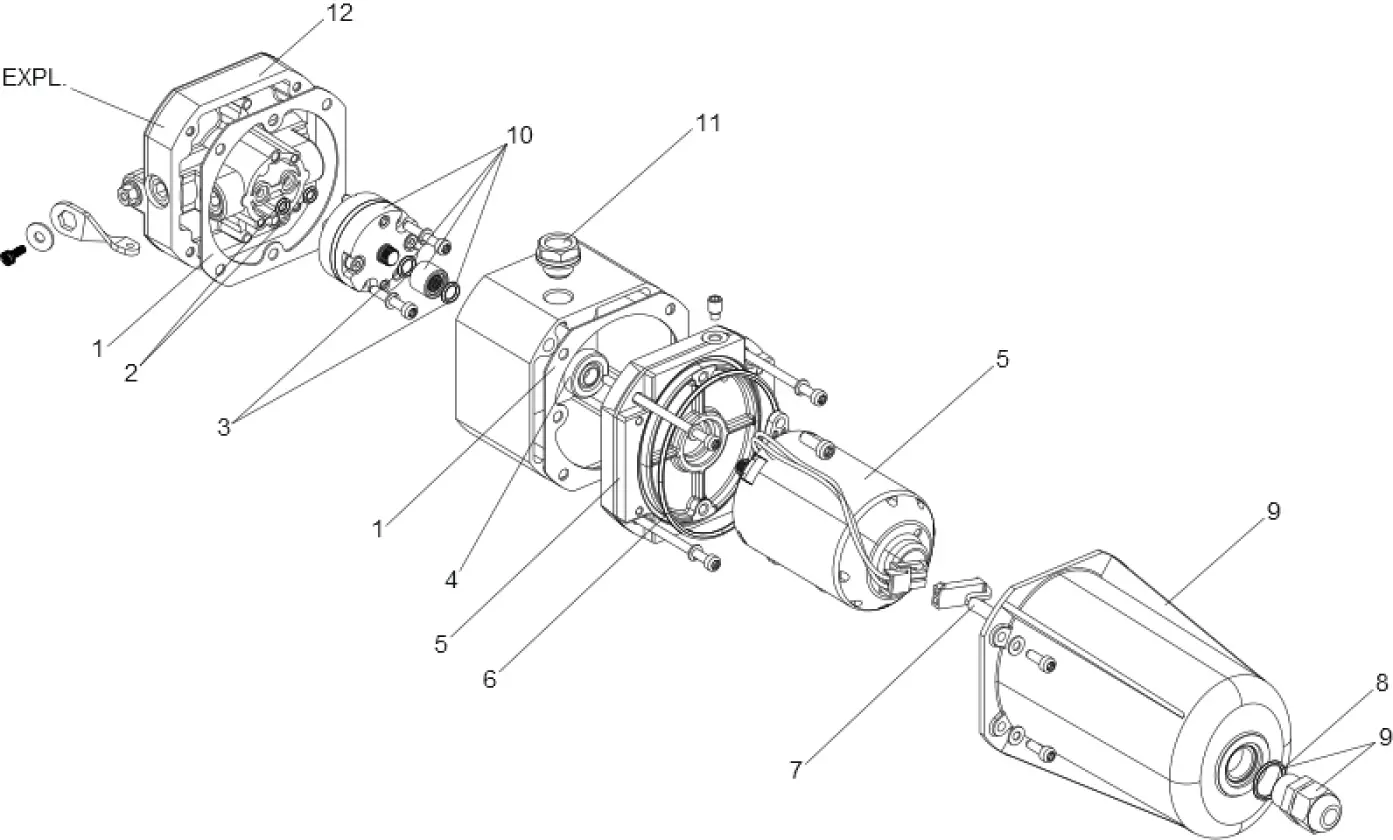 Pièces de rechange, schéma de l'entraînement FAAC Faac S800H SBW Unité hydraulique