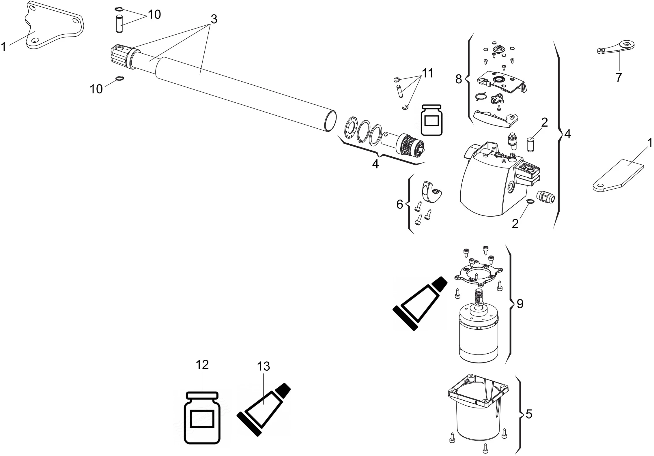 Pièces de rechange, schéma de l'entraînement Genius Genius G-Bat 324 DX
