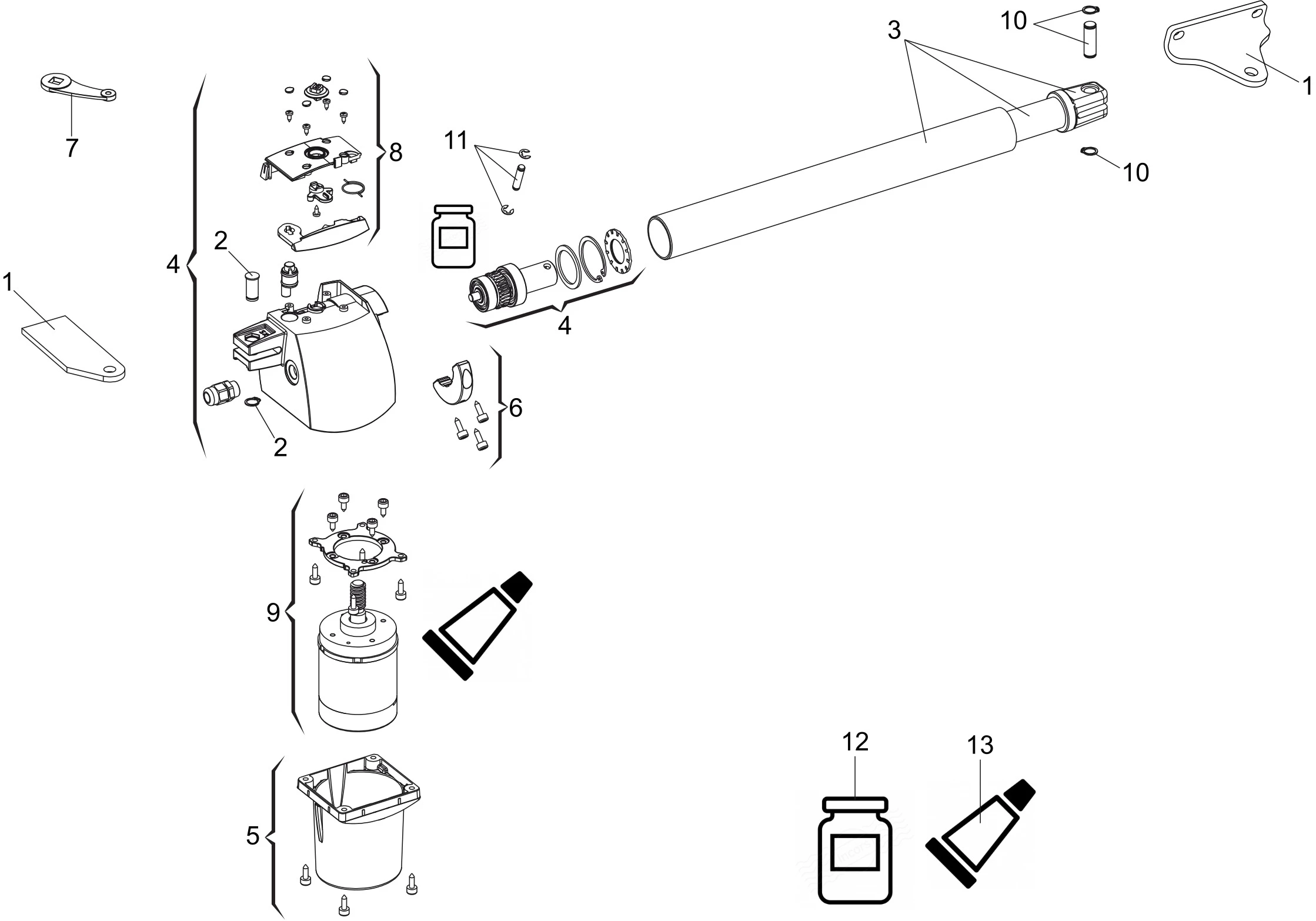 Pièces de rechange, schéma de l'entraînement Genius Genius G-Bat 424 SX