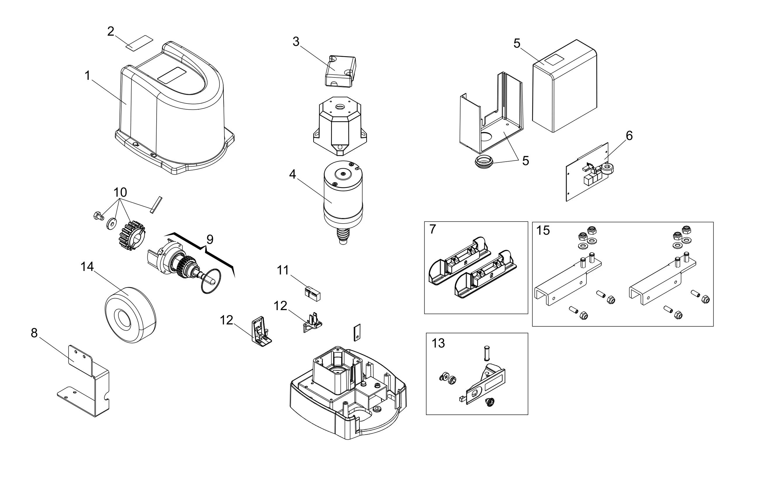 Pièces de rechange, schéma de l'entraînement Genius Genius Milord 424 115V