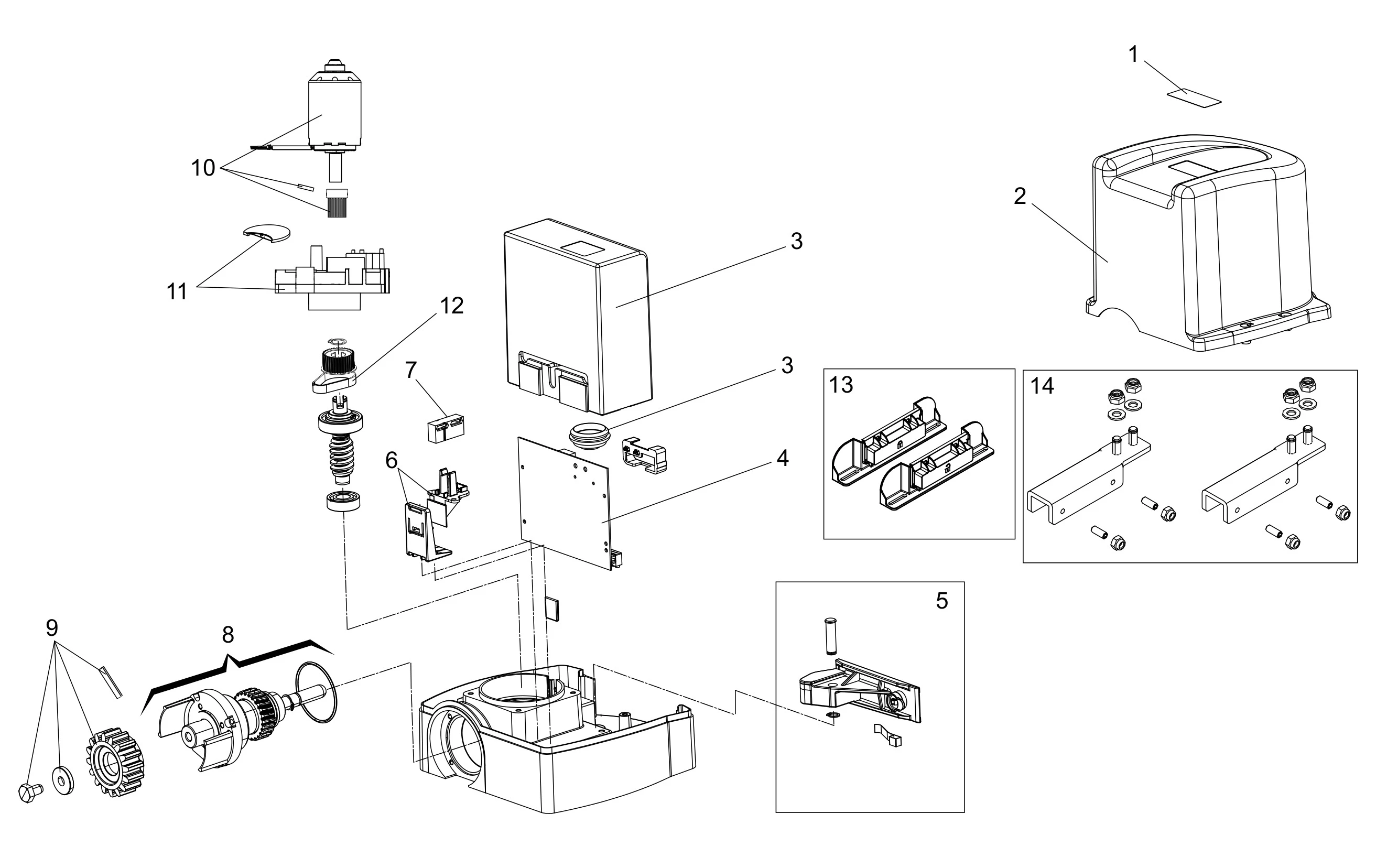 Pièces de rechange, schéma de l'entraînement Genius Genius Milord 424 ENV