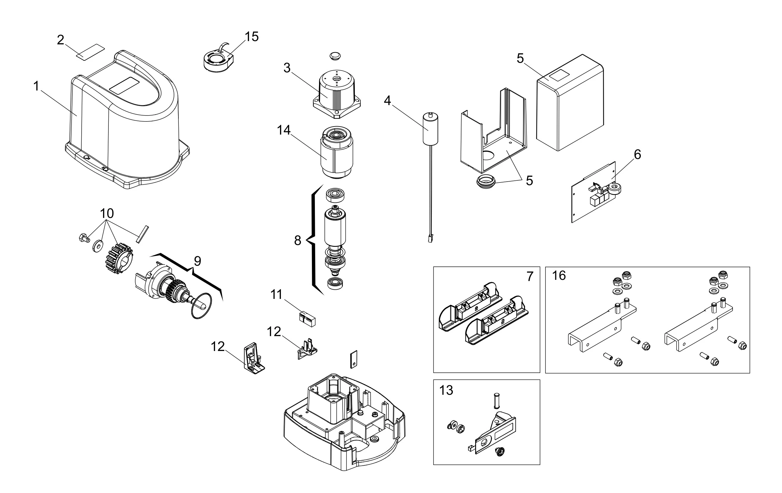 Pièces de rechange, schéma de l'entraînement Genius Genius Milord 500 C