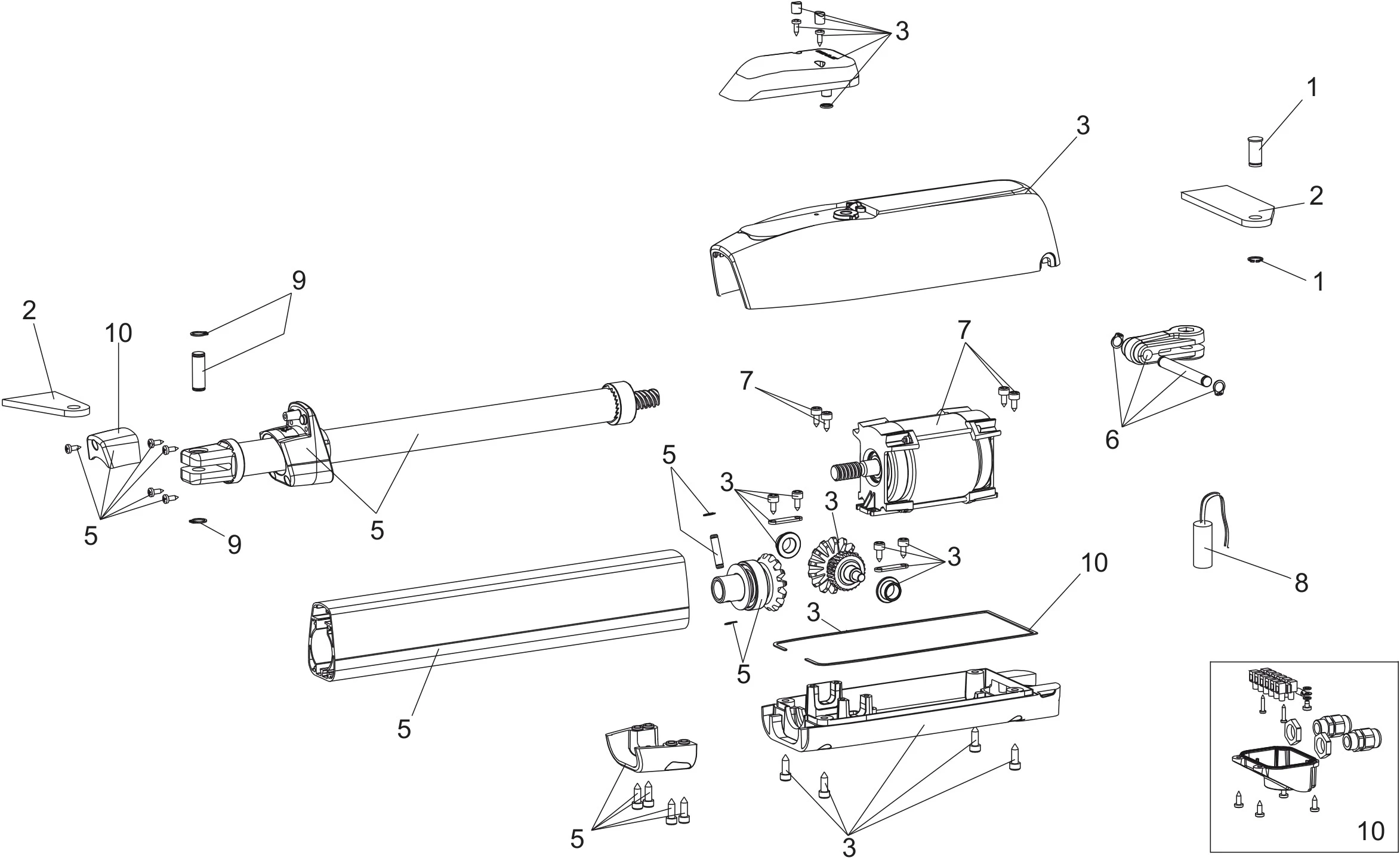 Pièces de rechange, schéma de l'entraînement Genius Genius Mistral 300 R