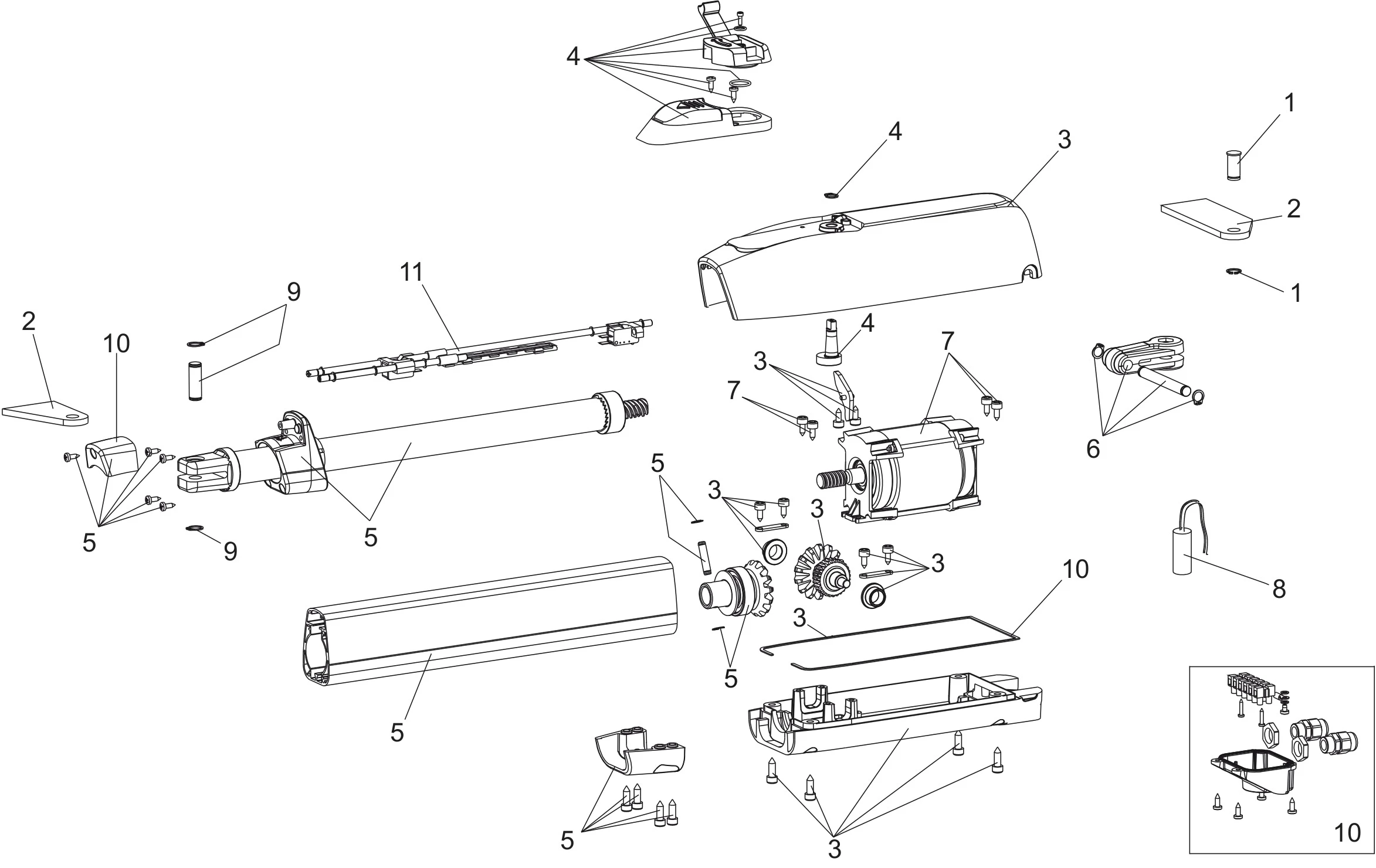 Pièces de rechange, schéma de l'entraînement Genius Genius Mistral 400 LS