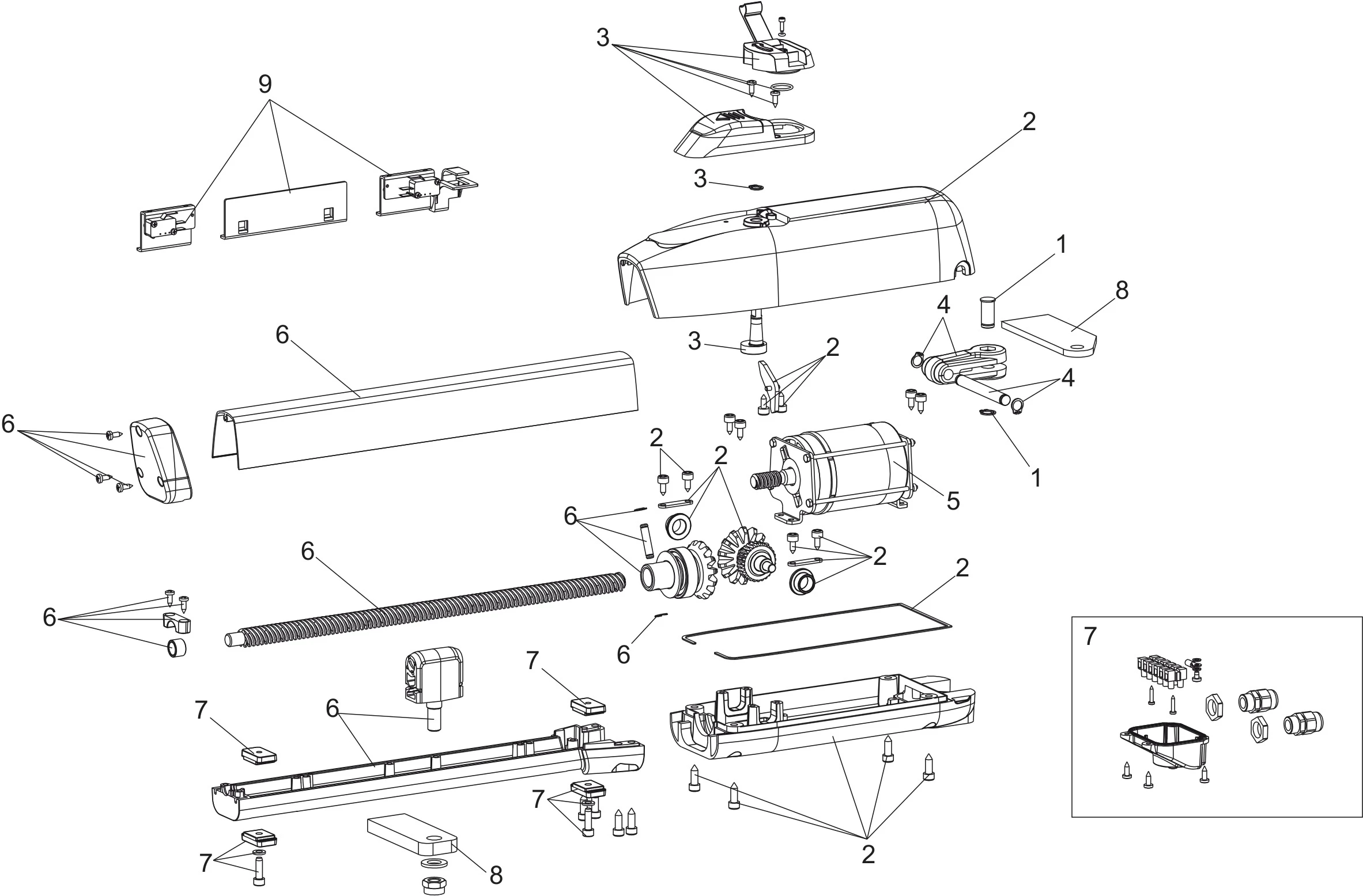 Pièces de rechange, schéma de l'entraînement Genius Genius Sirocco 2524 LS