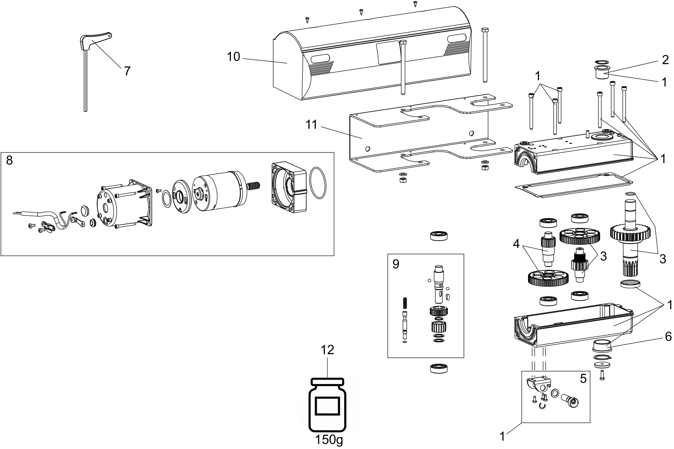 Pièces de rechange, schéma de l'entraînement Genius Genius Trigon K 24V