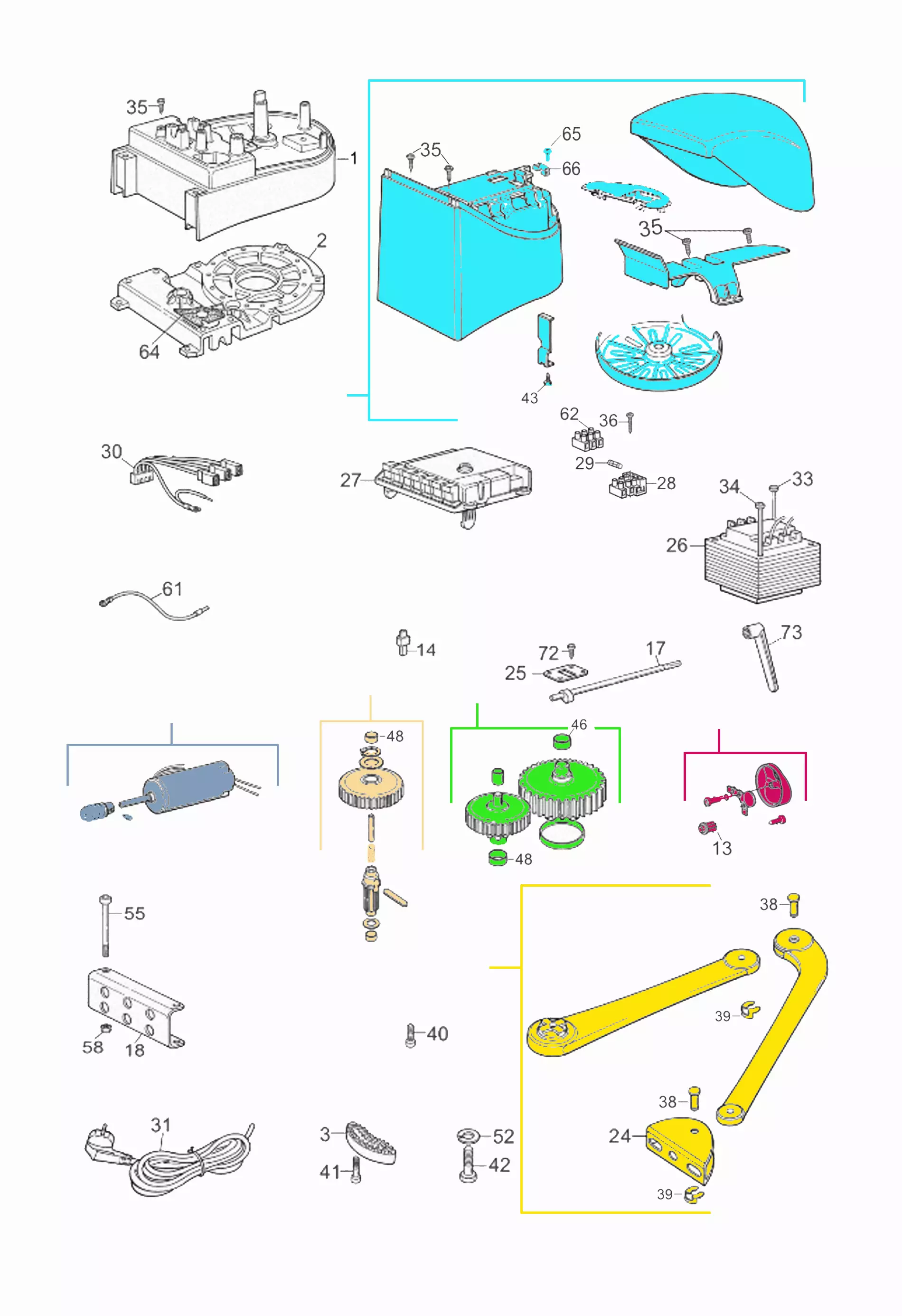 Pièces de rechange, schéma de l'entraînement Mhouse Mhouse WS2S