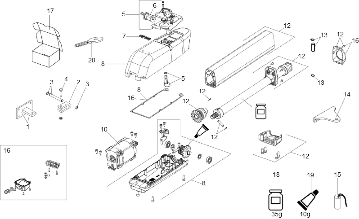 أجزاء الخدمة، الرسم التخطيطي لمحرك الأقراص FAAC Faac 415 230V