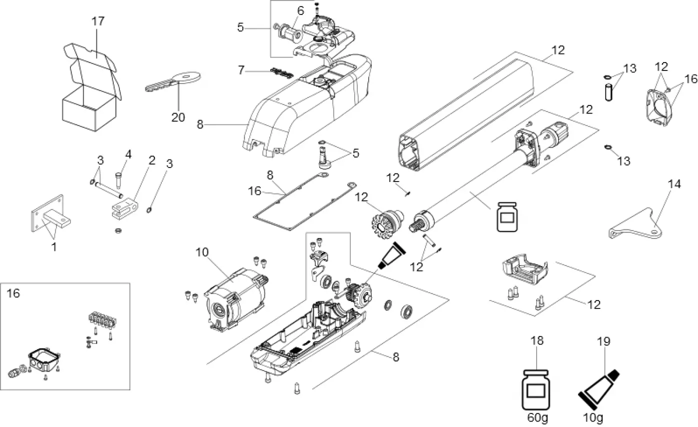 أجزاء الخدمة، الرسم التخطيطي لمحرك الأقراص FAAC Faac 415 24V L