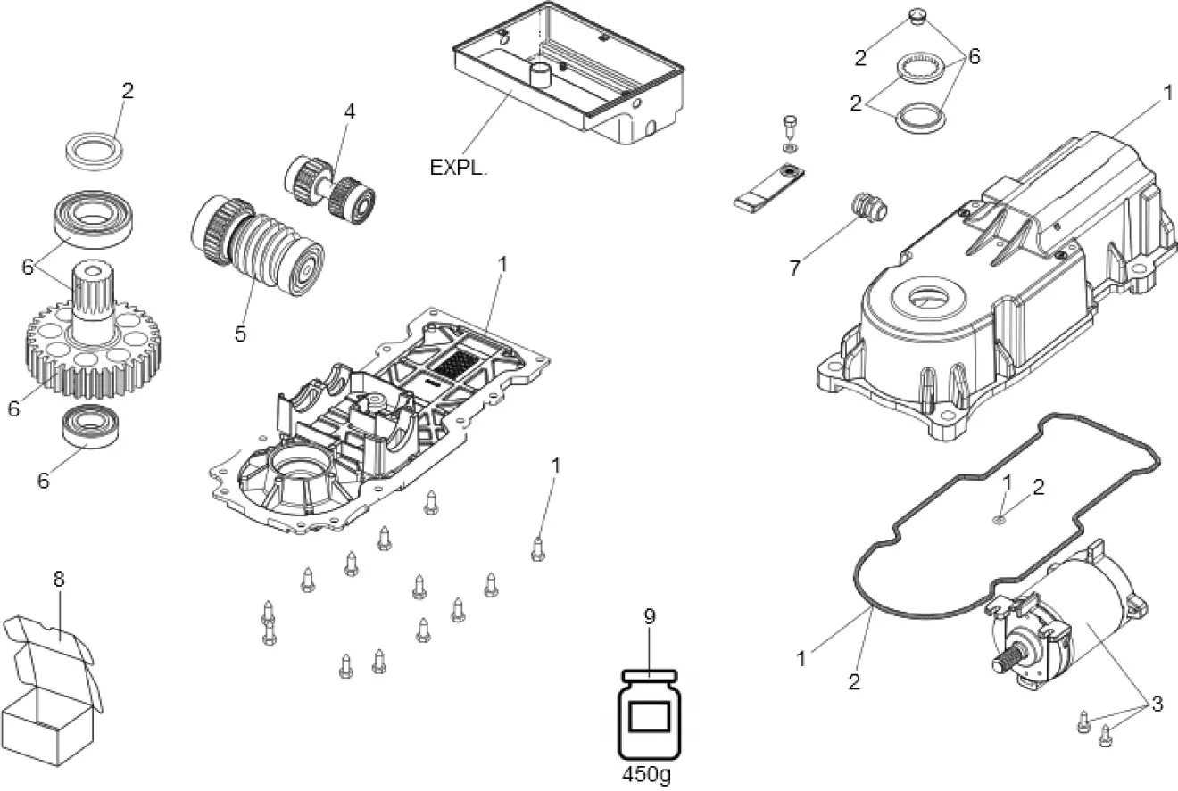 أجزاء الخدمة، الرسم التخطيطي لمحرك الأقراص FAAC Faac 770N 24V