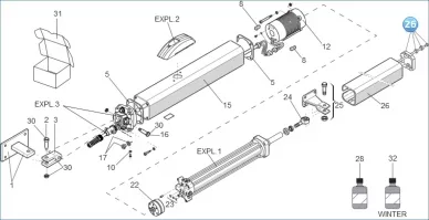 Faac 63003329 مجموعة التروس الدودية