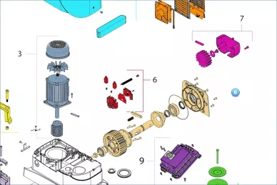 Nice 1723B3 Главный вал в сборе с червячной передачей
