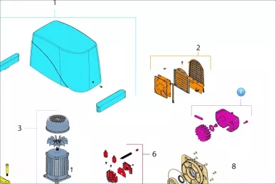 Nice 1723B4 Выходная шестерня с защитным кожухом