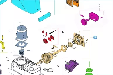 Nice 1723D2 Главный вал в сборе с червячной передачей