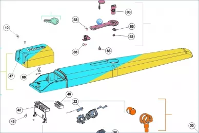 Nice PD0244A1000 Рычаг сцепления красный