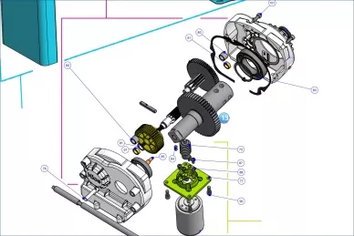 Nice PD0585A2001 Главный выходной вал с зубчатым колесом.