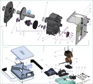 Nice PD1915A0000 Главный выходной вал с зубчатым колесом.