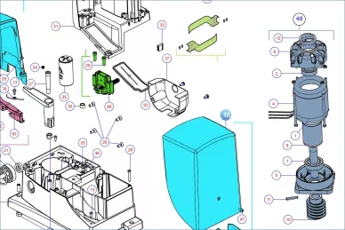 Nice PPD0908B.45405 Capacul inferior al dispozitivului de acționare