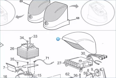 Nice PPD1001R01.4540 Plastični zgornji pokrov