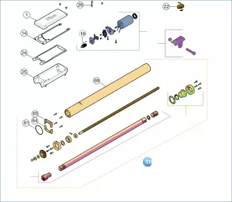 Nice SPAMG206B00 Conjunto de vástago en alojamiento - completo