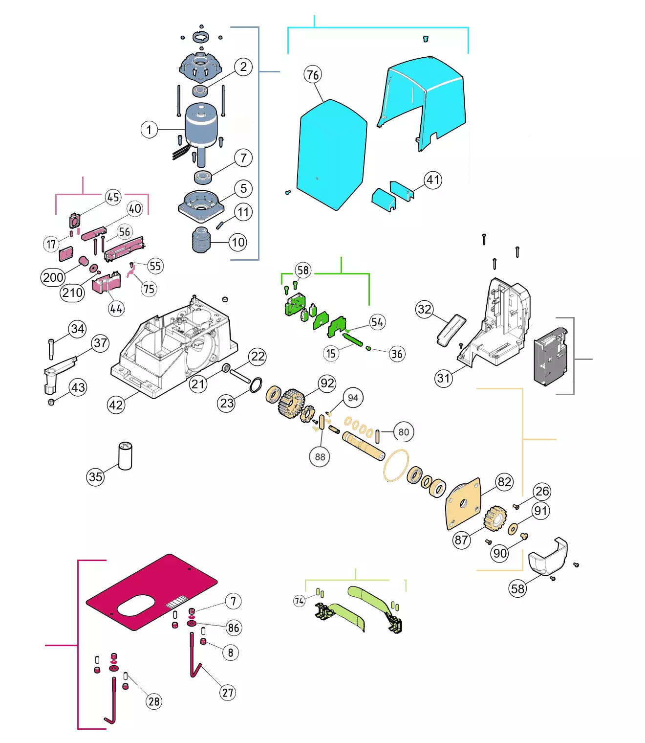 Parti di ricambio, schema di guida Nice Nice Rox 1000 R10