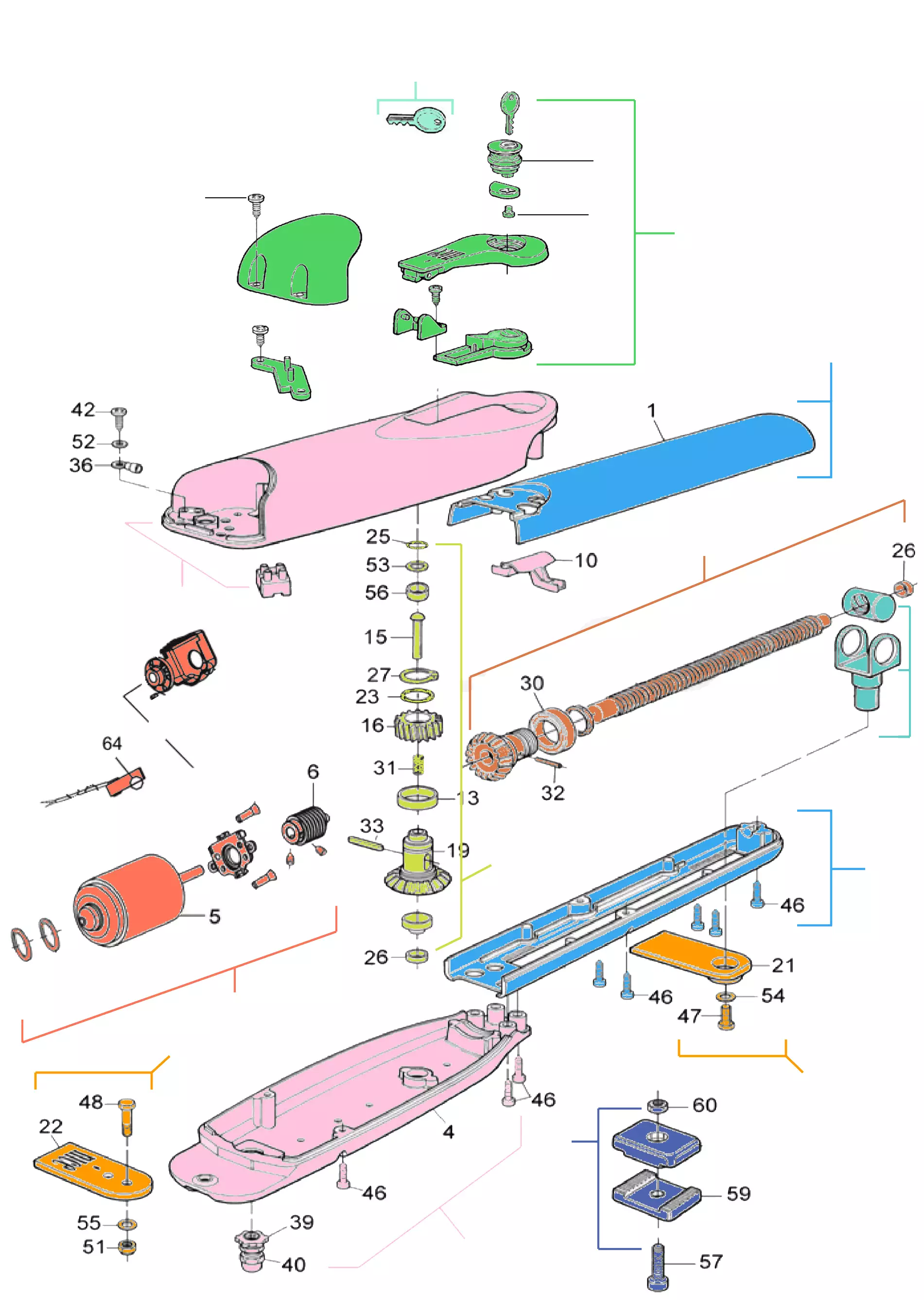 Parti di ricambio, schema di guida Nice Nice Wingo 3524 HS (WG3524HS)