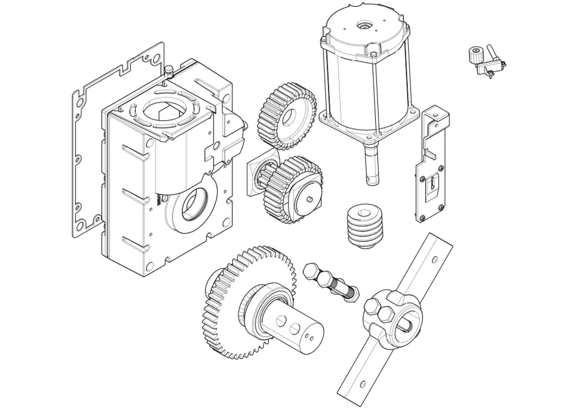 Piezas de repuesto, esquema de conducción CAME Came Gard 4 G4040E motor reductor