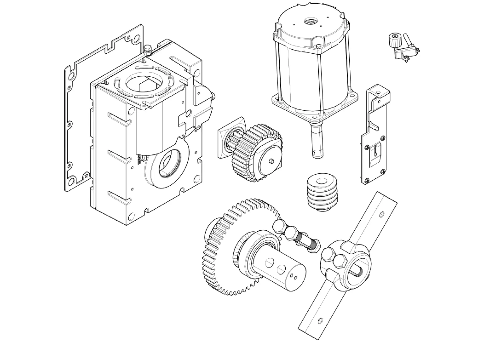 Piezas de repuesto, esquema de conducción CAME Came Gard 4 G4040EZT V.1 motor reductor
