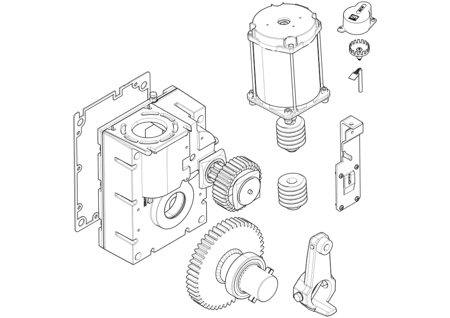 Piezas de repuesto, esquema de conducción CAME Came Gard 8 G2081 motor reductor
