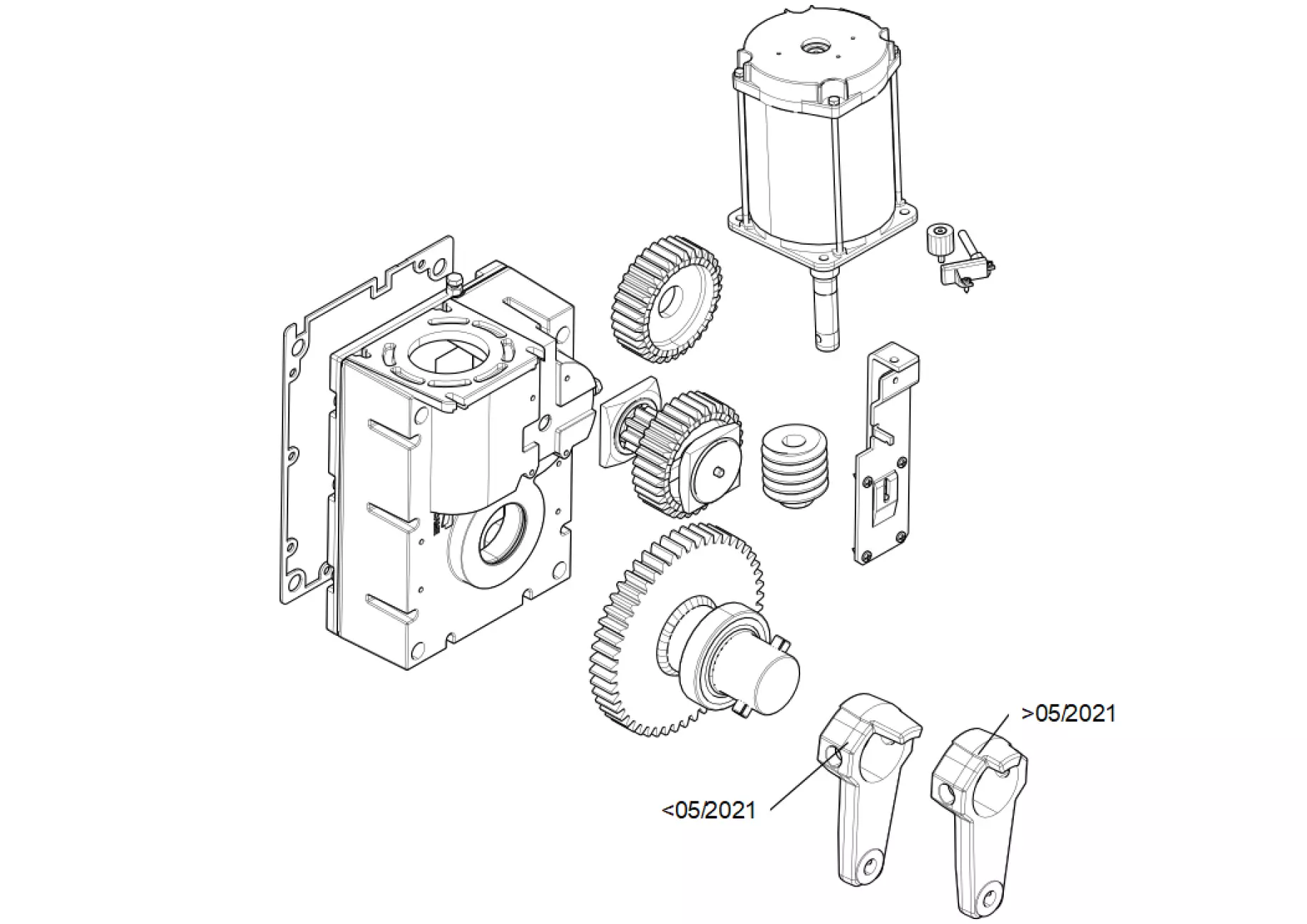 Piezas de repuesto, esquema de conducción CAME Came GT8 motor reductor