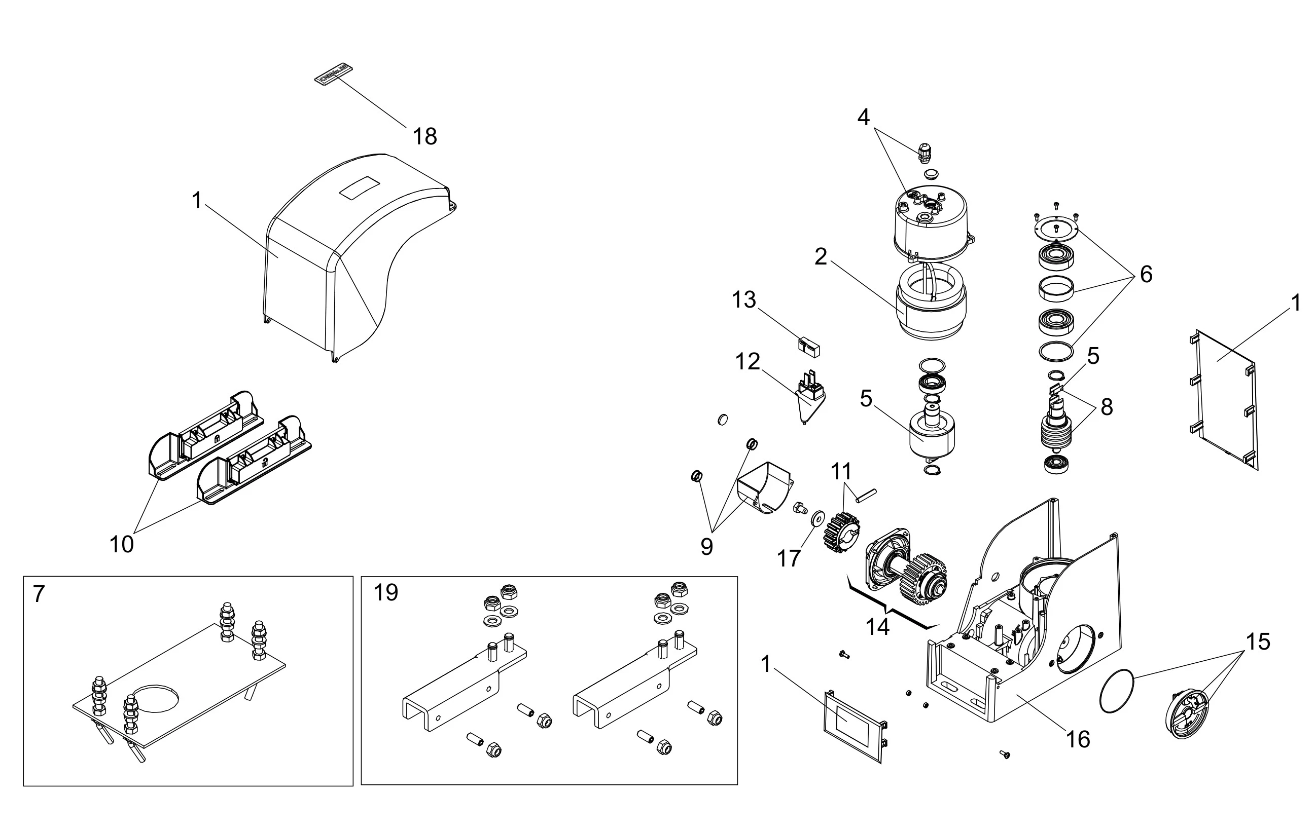 Piezas de repuesto, esquema de conducción Genius FALCON M20 3PH
