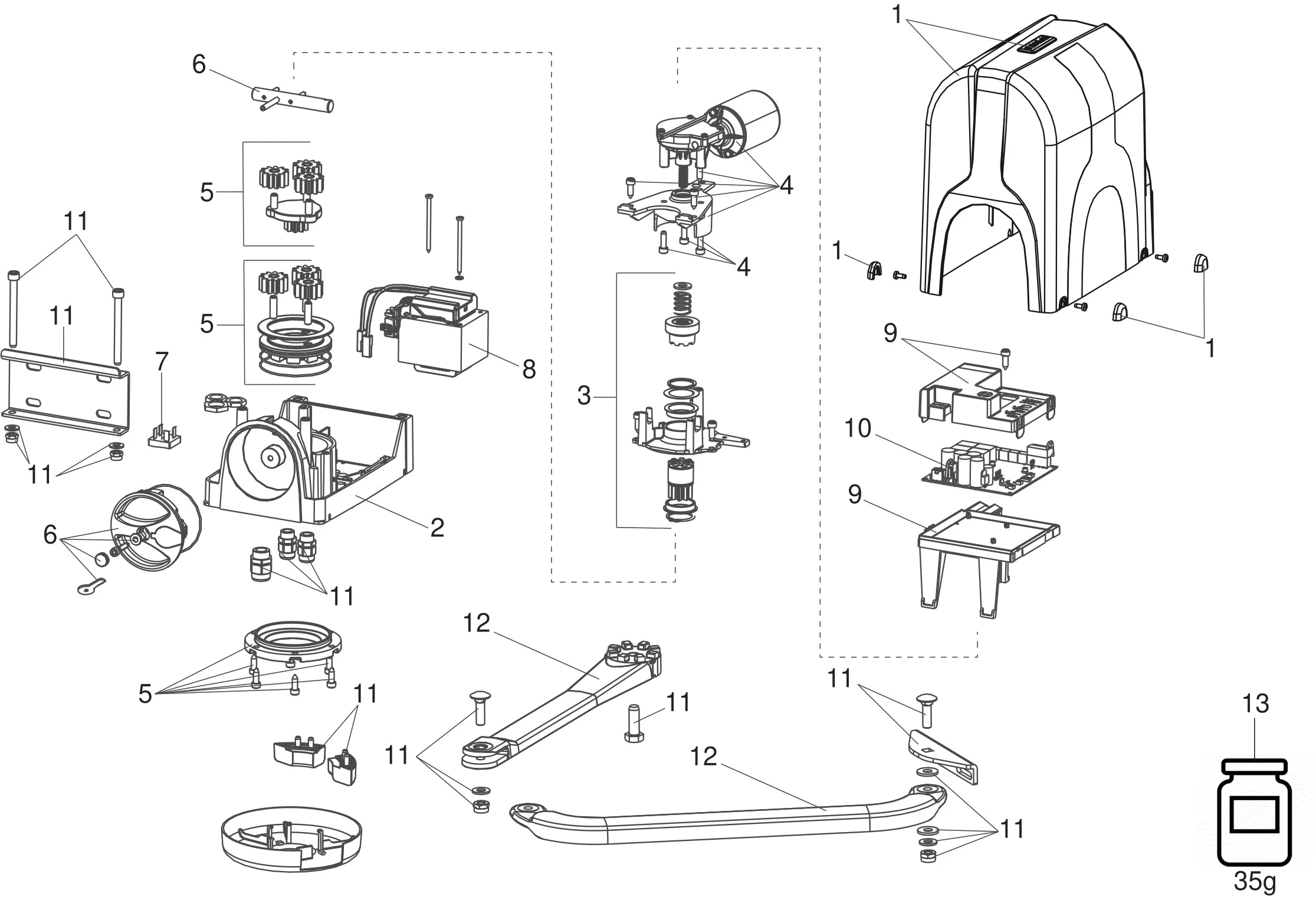 Piezas de repuesto, esquema de conducción Genius Genius Compas