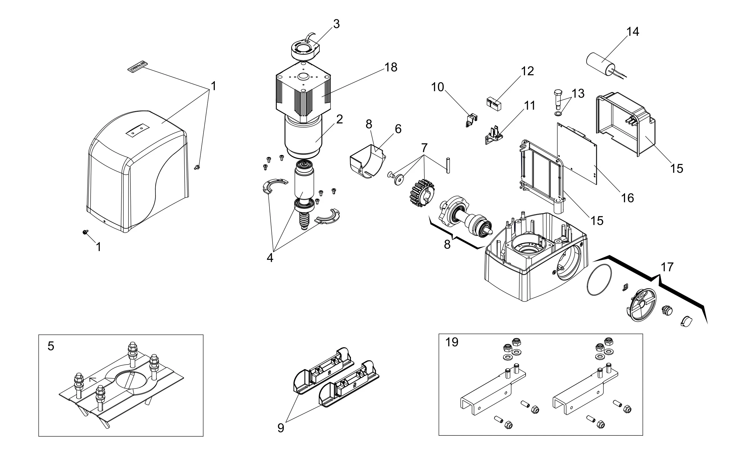 Piezas de repuesto, esquema de conducción Genius Genius Falcon 500 C
