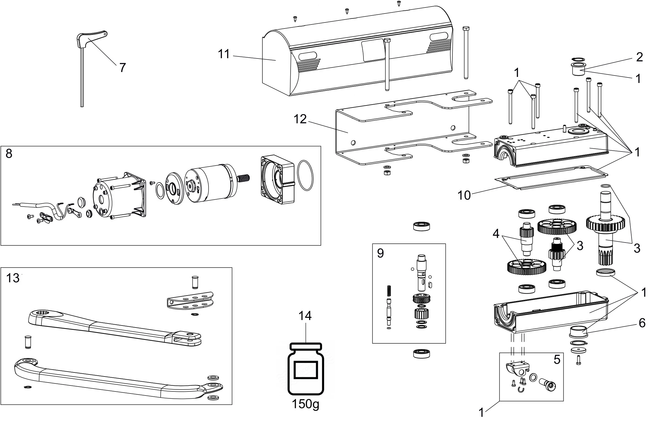 Piezas de repuesto, esquema de conducción Genius Genius Trigon 24V
