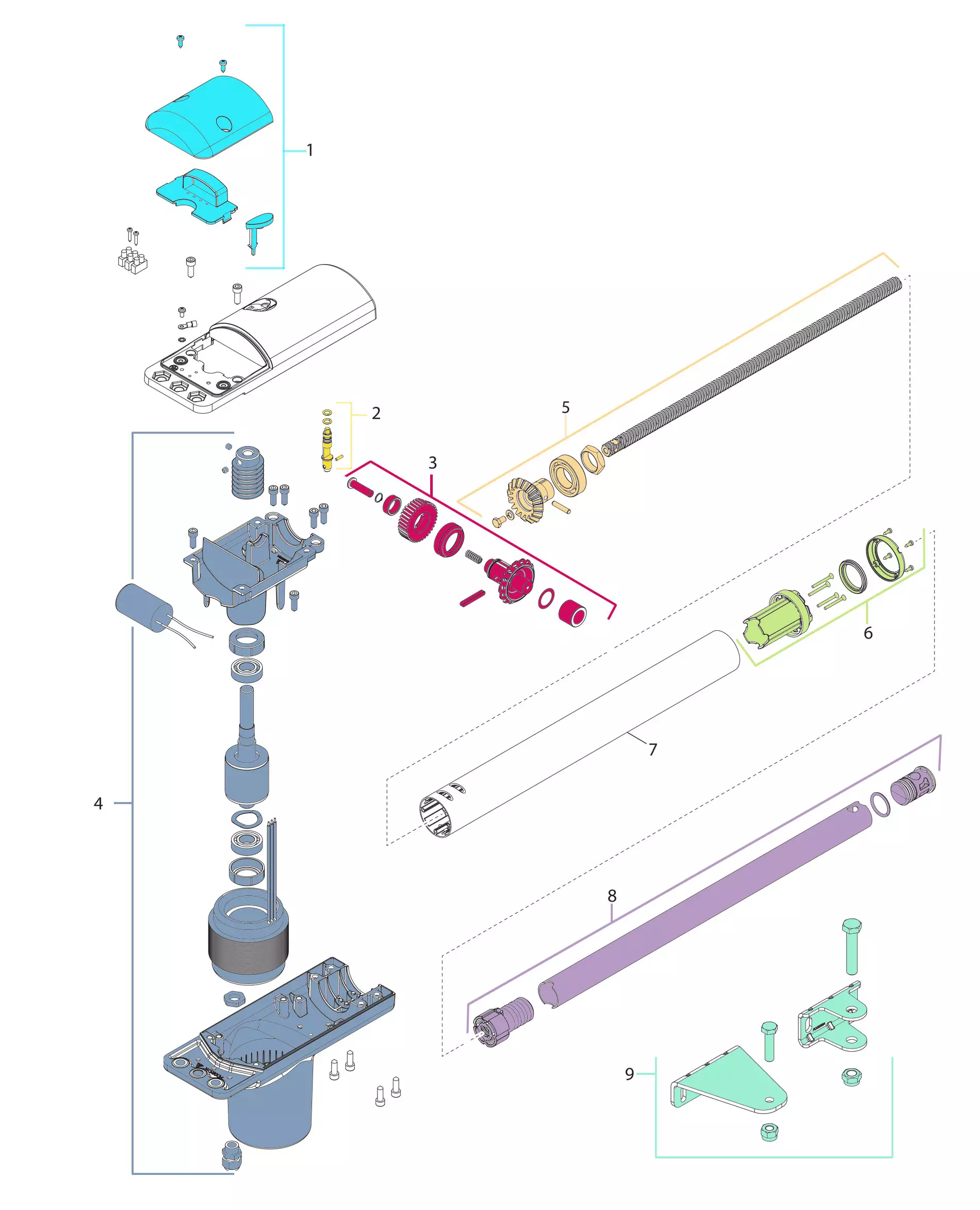 Piezas de repuesto, esquema de conducción KINGgates KINGgates Linear 230V 400 (después de la modernización)