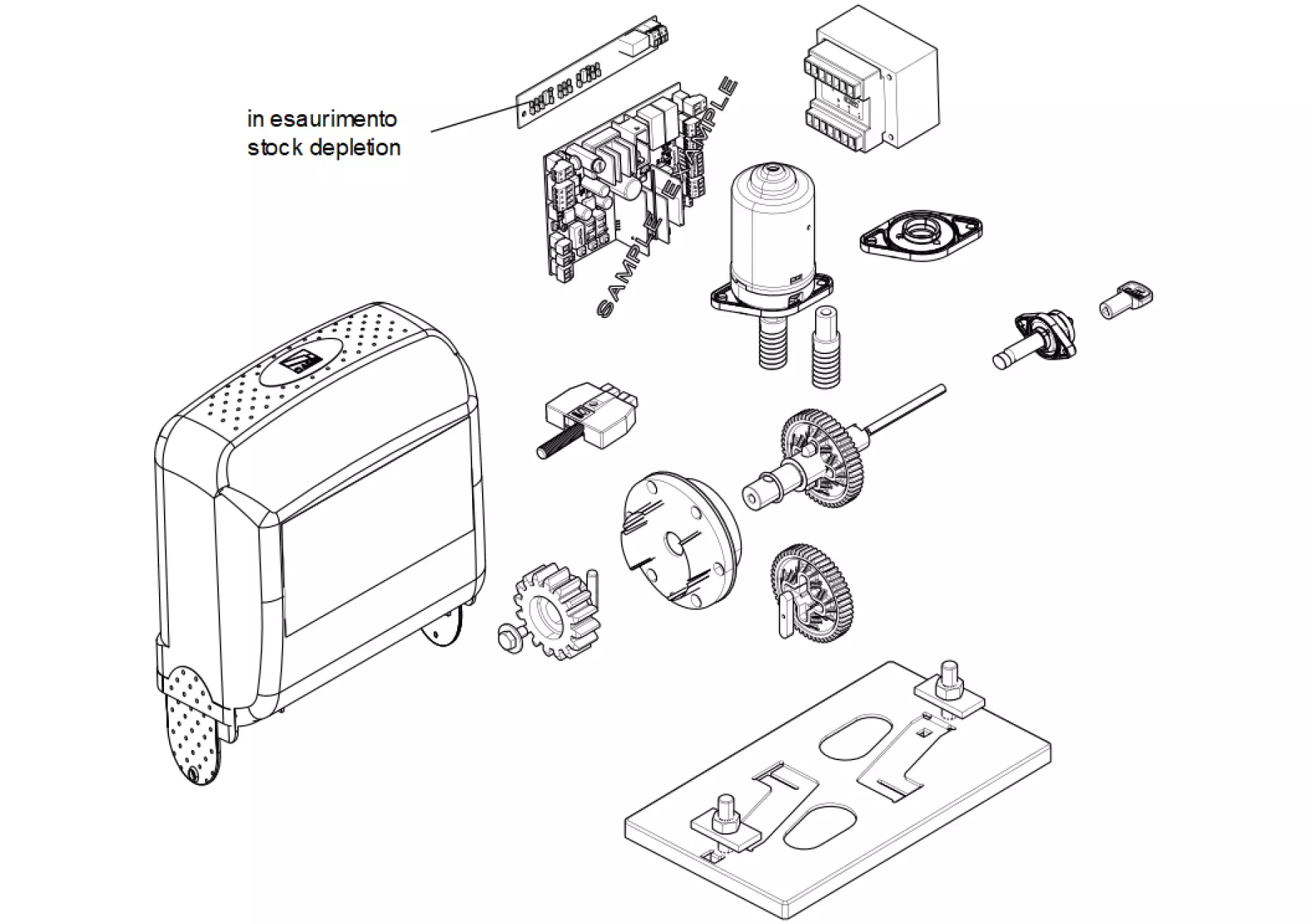 Service onderdelen, schema om te rijden CAME BZ