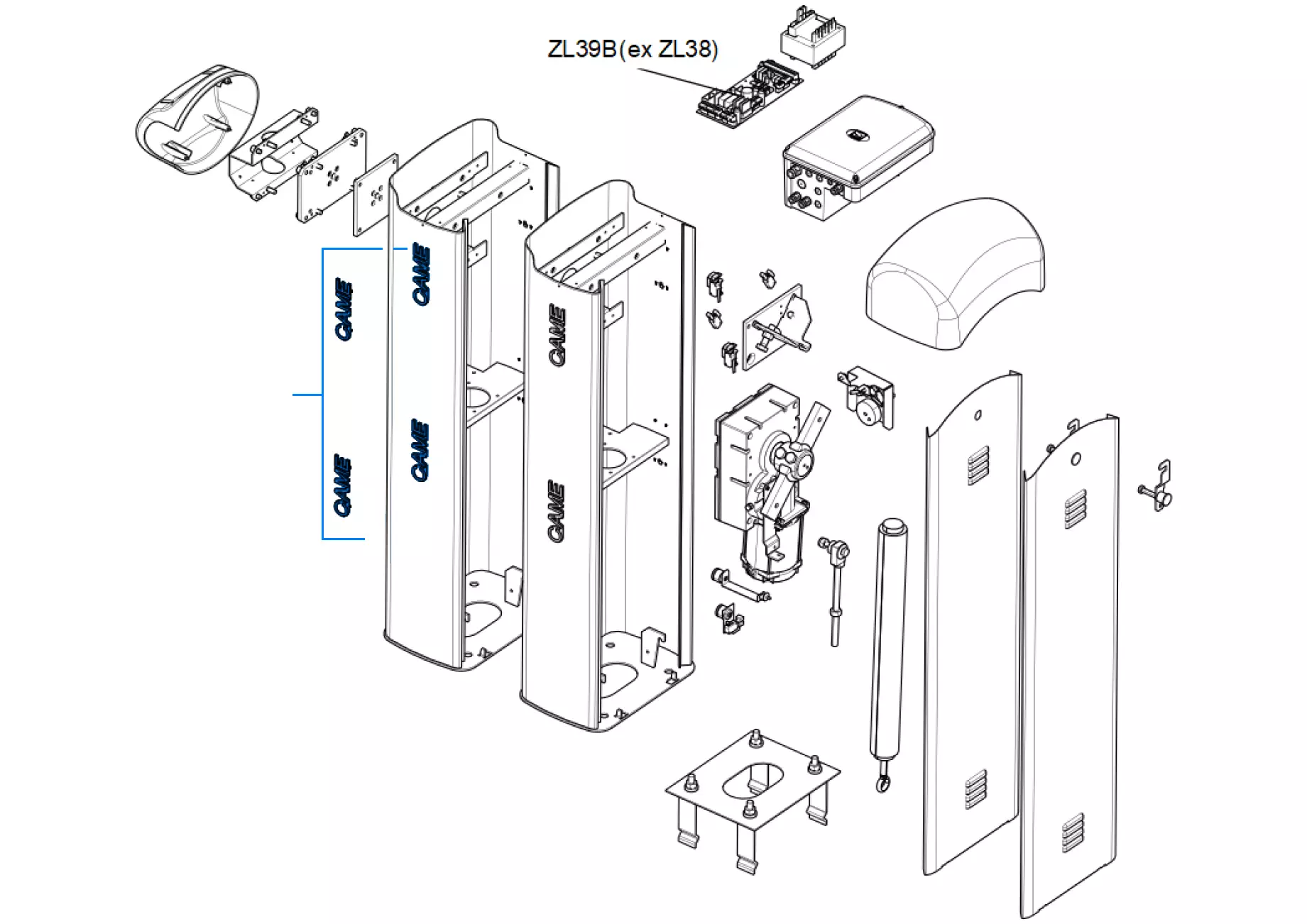 Service onderdelen, schema om te rijden CAME Came Gard 4 G4040Z G4040IZ V.1