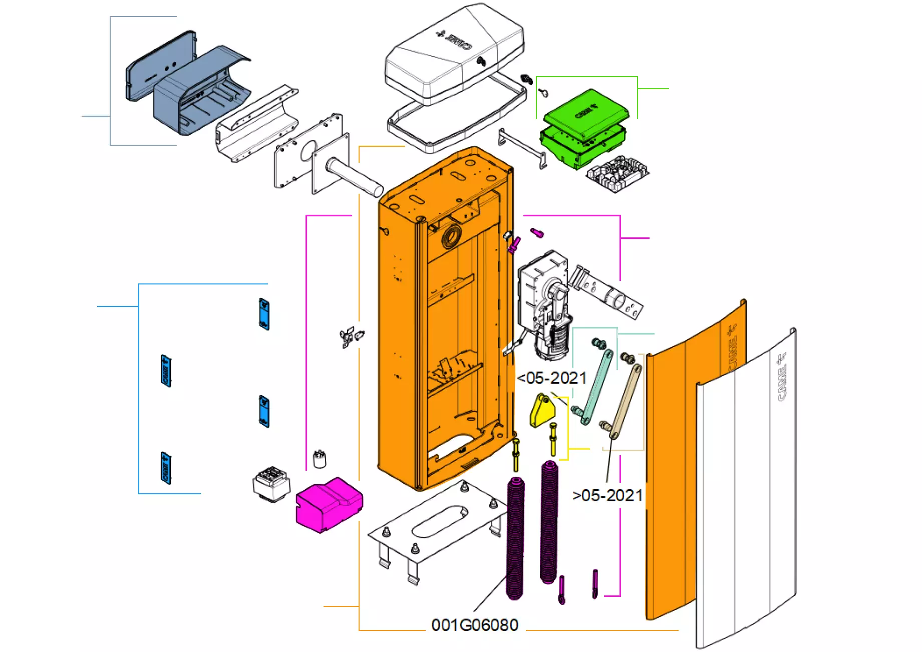 Service onderdelen, schema om te rijden CAME Came GGT80AGS