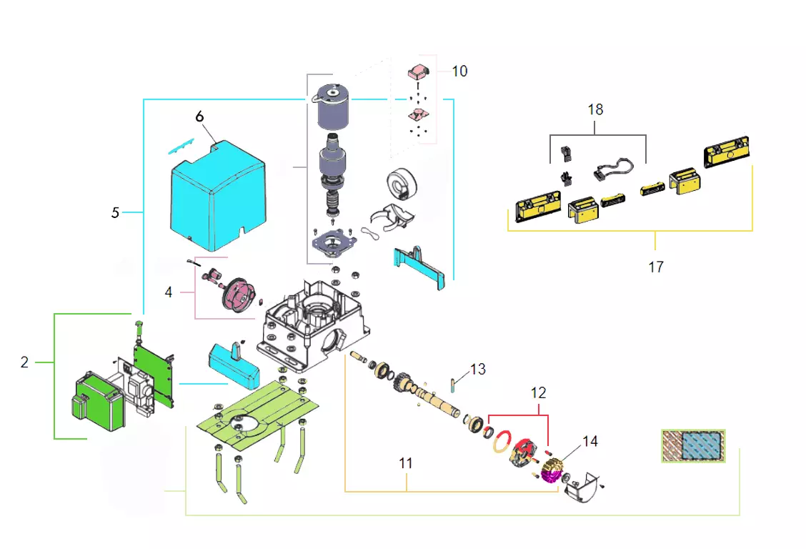 Service onderdelen, schema om te rijden FAAC Faac 740 24V