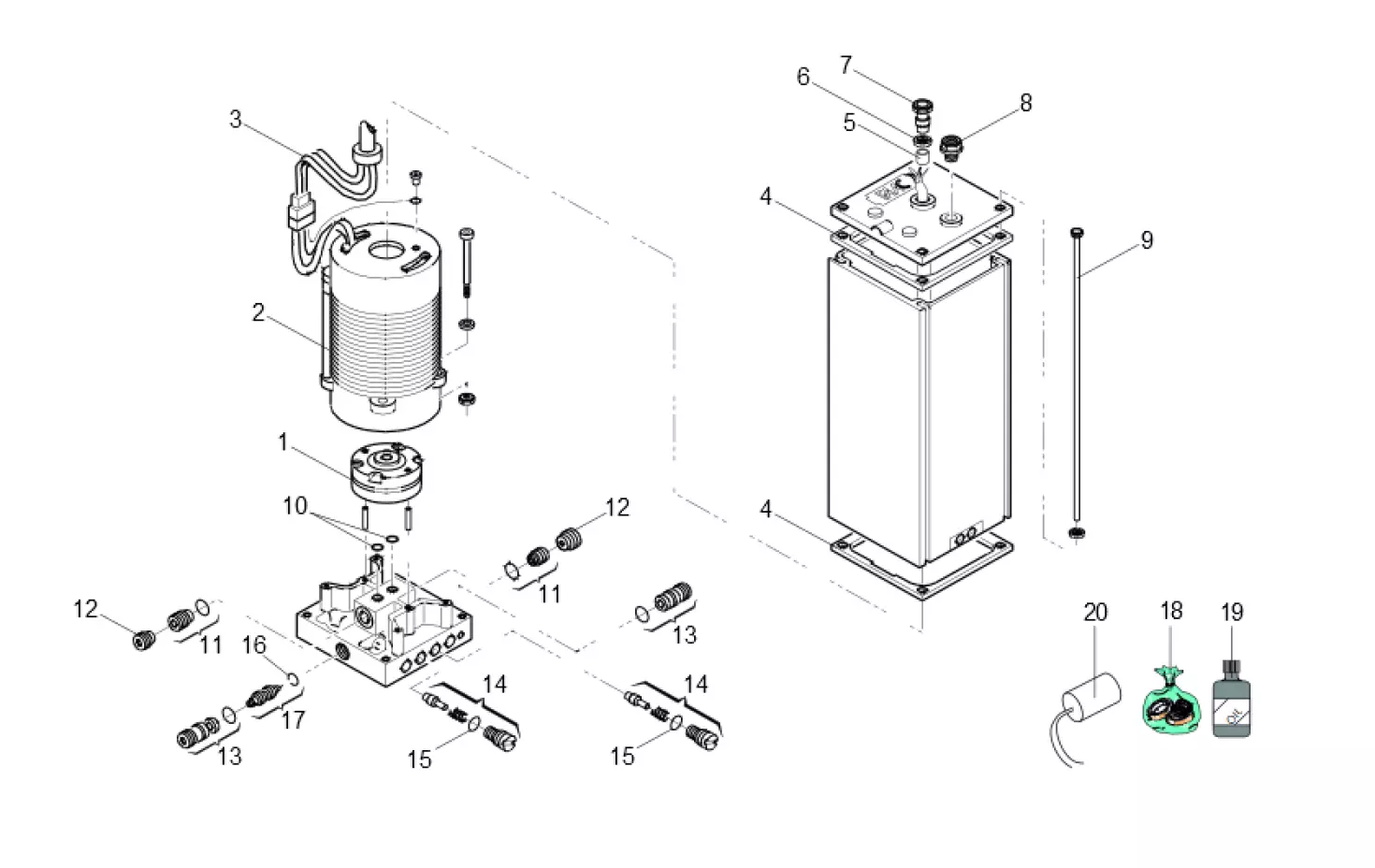 Service onderdelen, schema om te rijden FAAC Faac 760 SB Hydraulische eenheid