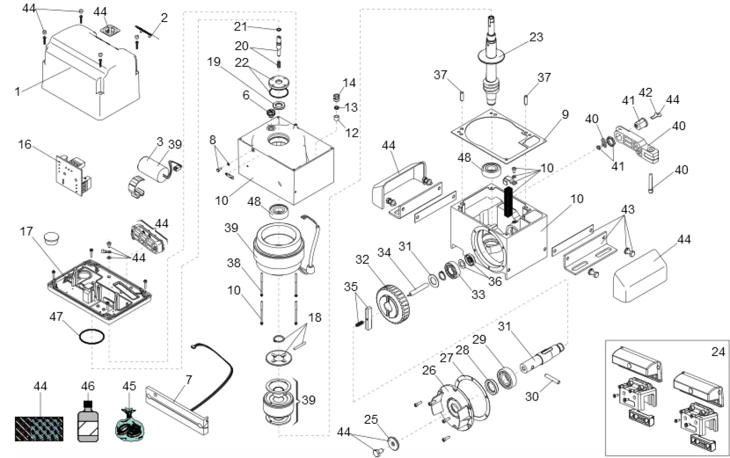 Service onderdelen, schema om te rijden FAAC Faac 844 R