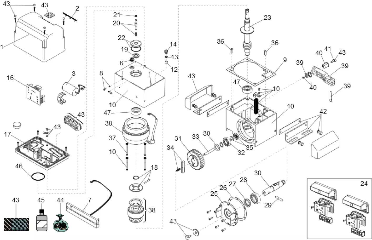 Service onderdelen, schema om te rijden FAAC Faac 844 R REV